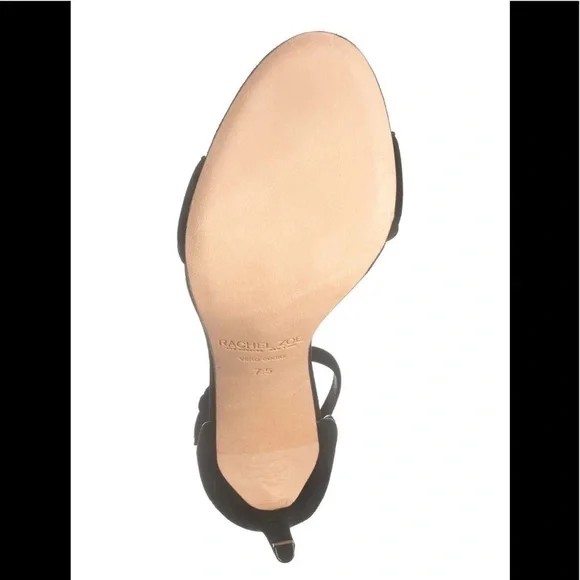 Rachel Zoe Womens Ava Ankle Strap Kidskin Suede Stiletto Sandals Black NEW $258 - Picture 3 of 4